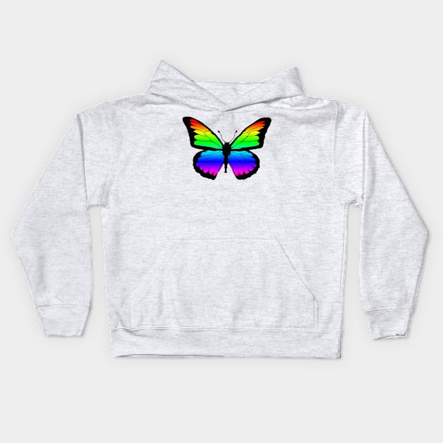 Rainbow Butterfly Kids Hoodie by Art by Deborah Camp